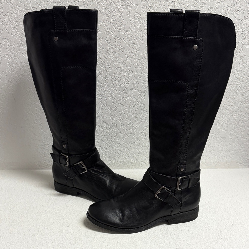 Marc Fisher - Black Leather Tall Riding Boots 7.5